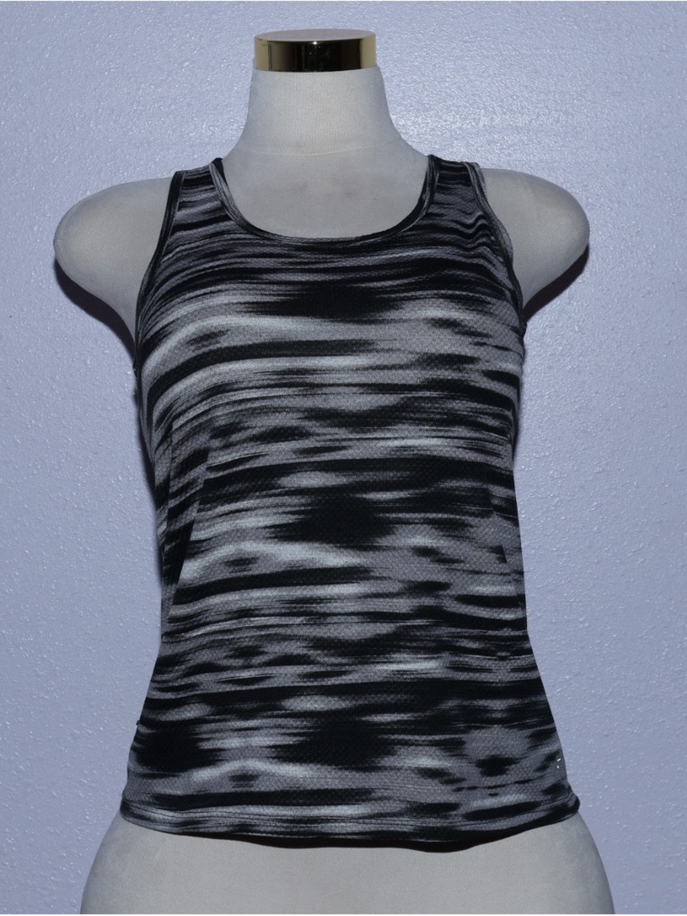 Danskin Black & Gray Abstract Racerback Tank